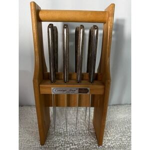 Carriage House Chef Line Steak Knives Set with Wooden Block Washington Forge